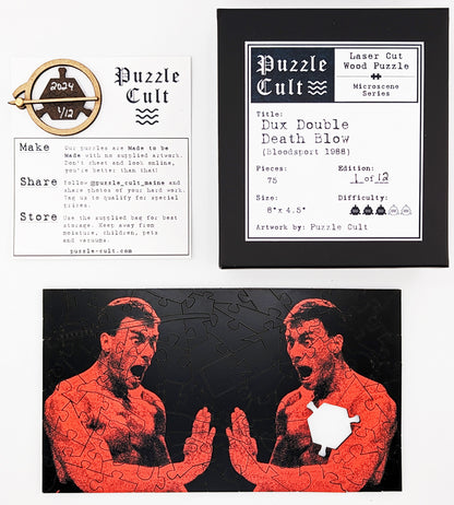 Dux Double Death Blow - Bloodsport Wood Jigsaw Puzzle - Miscroscene Series