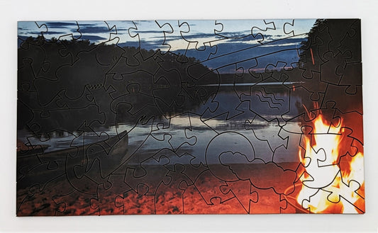 Lake and Fire - Wood Jigsaw Puzzle - Miscroscene Series