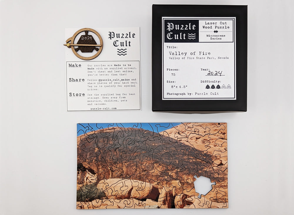 Valley of Fire - Wood Jigsaw Puzzle - Miscroscene Series