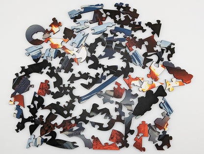 Lake and Fire - Wood Jigsaw Puzzle - Miscroscene Series