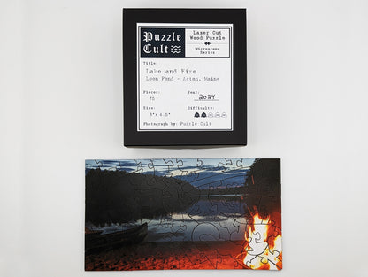 Lake and Fire - Wood Jigsaw Puzzle - Miscroscene Series