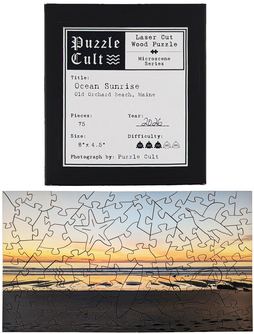 Ocean Sunrise - Small Wood Puzzle - Microscene Series