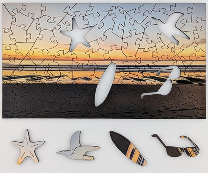 Ocean Sunrise - Small Wood Puzzle - Microscene Series