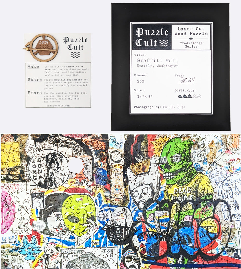 Graffiti Wall - Wood Jigsaw Puzzle - Traditional Series