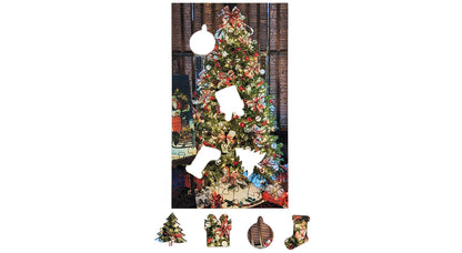 Christmas Tree - Victoria Mansion - Wood Jigsaw Puzzle - Miscroscene Series