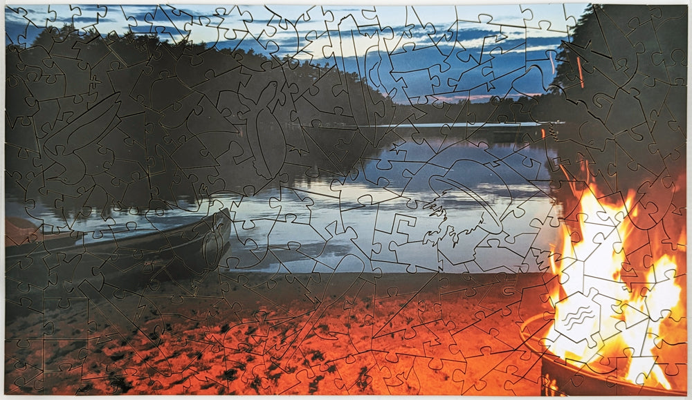 Lake and Fire - Wood Jigsaw Puzzle - Traditional Series