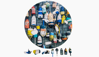 Buoys - Large Round Wood Puzzle - Traditional Series