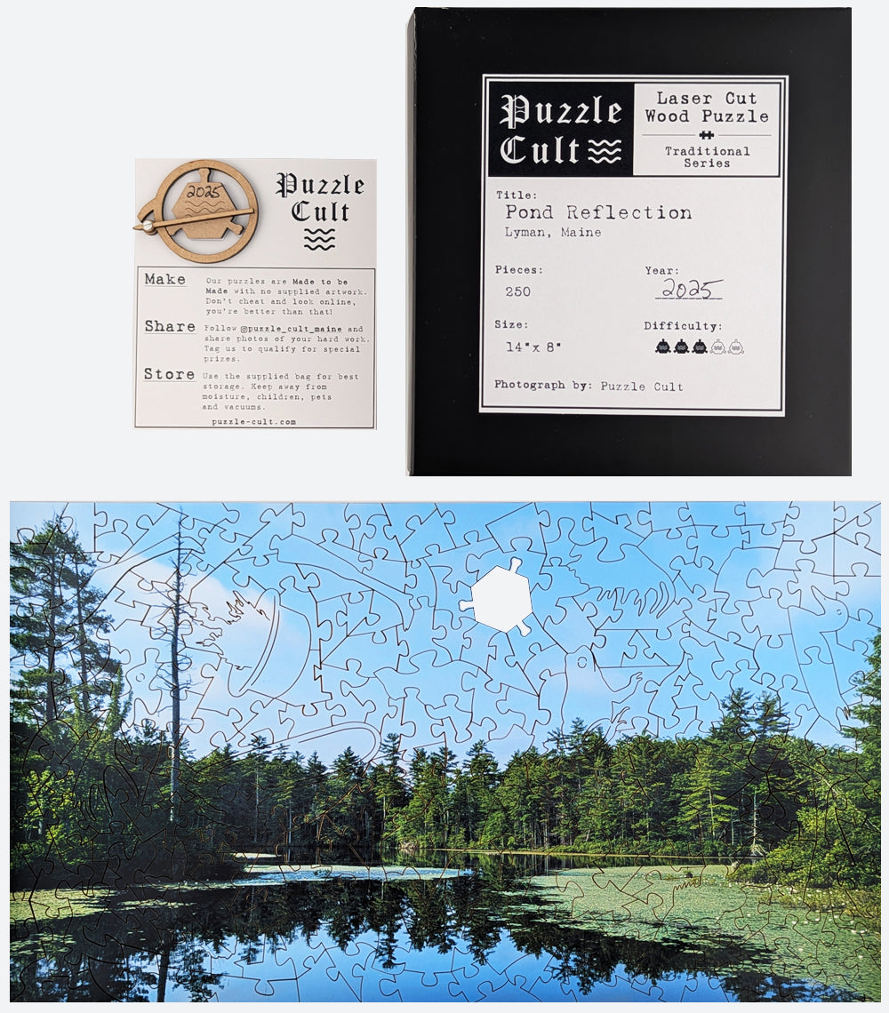 Pond Reflection - Large Wood Jigsaw Puzzle - Traditional Series