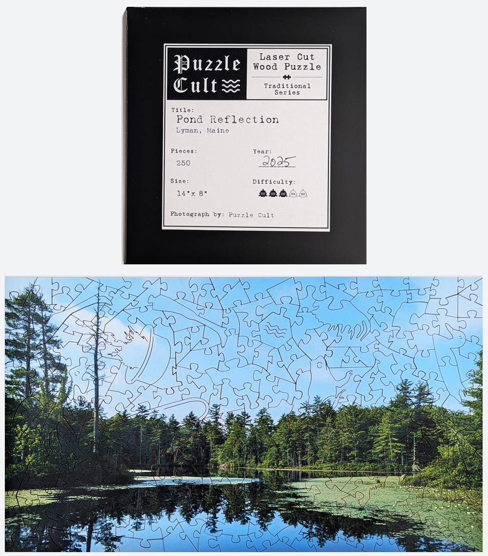 Pond Reflection - Large Wood Jigsaw Puzzle - Traditional Series