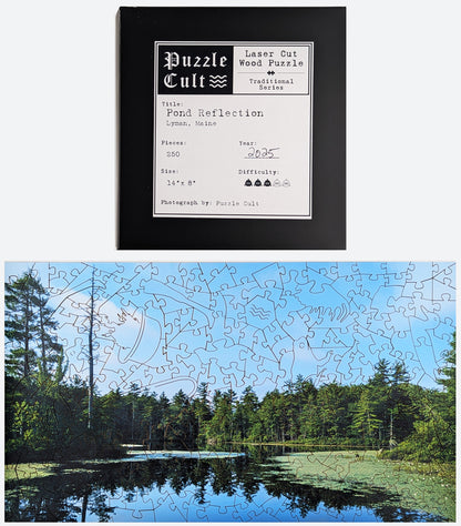 Pond Reflection - Large Wood Jigsaw Puzzle - Traditional Series