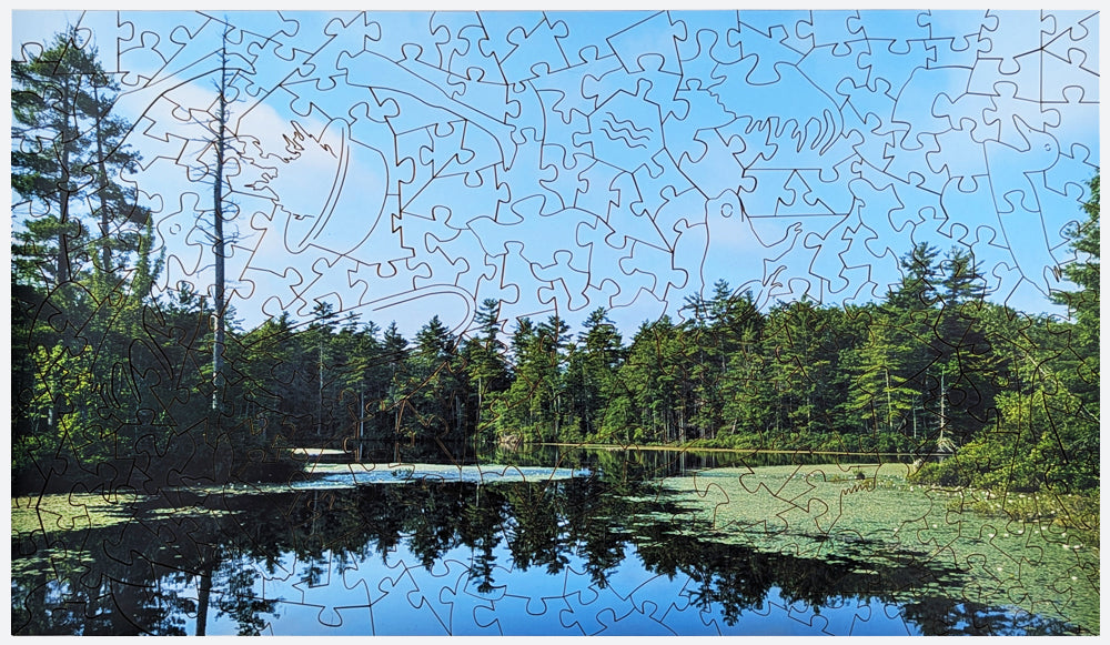 Pond Reflection - Large Wood Jigsaw Puzzle - Traditional Series