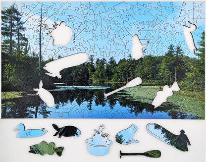 Pond Reflection - Large Wood Jigsaw Puzzle - Traditional Series