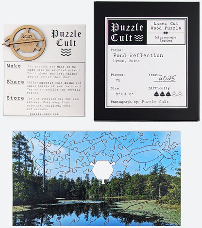 Pond Reflection - Wood Jigsaw Puzzle - Microscene Series