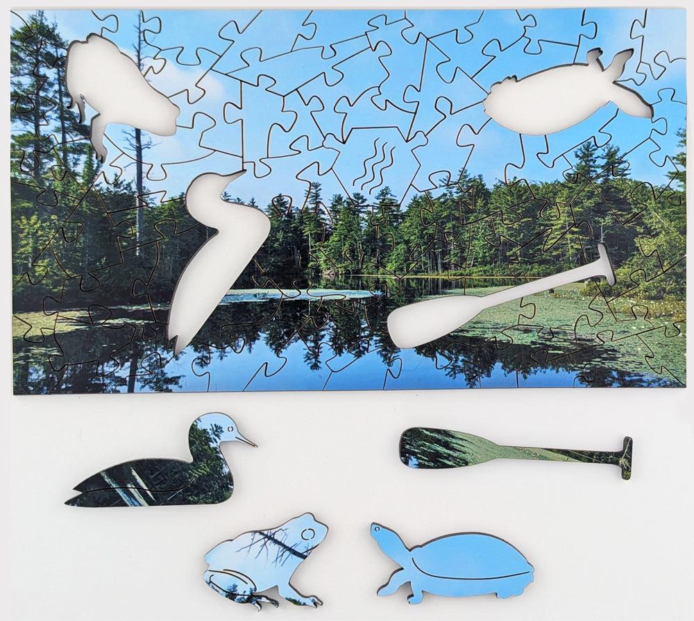 Pond Reflection - Wood Jigsaw Puzzle - Microscene Series