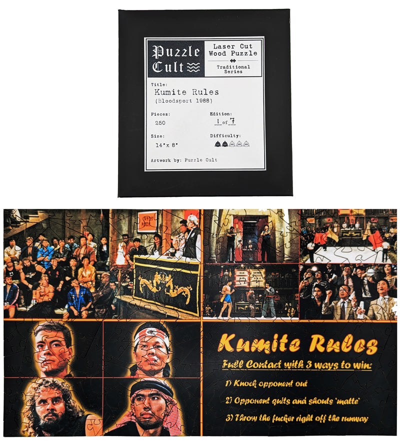 Kumite Rules - Bloodsport - Wood Jigsaw Puzzle Traditional Series