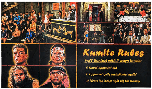 Kumite Rules - Bloodsport Wood Jigsaw Puzzle - Traditional Series