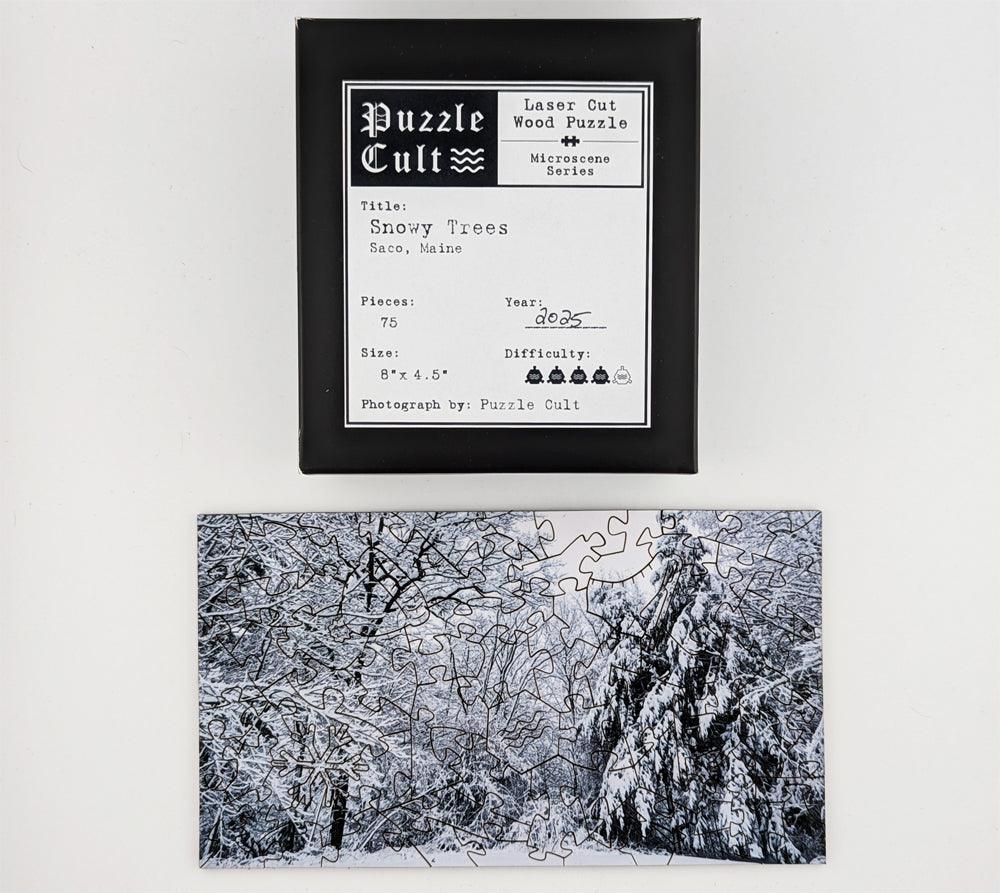 Snowy Trees - Wood Jigsaw Puzzle - Miscroscene Series