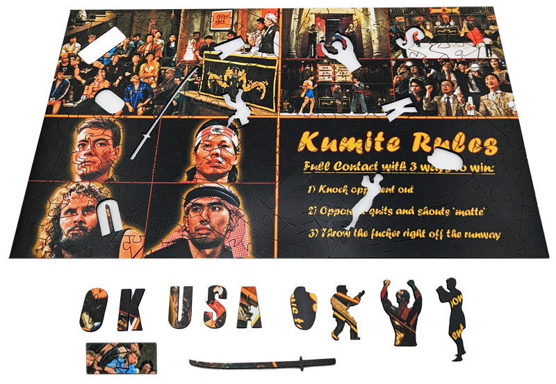 Kumite Rules - Bloodsport - Wood Jigsaw Puzzle Traditional Series